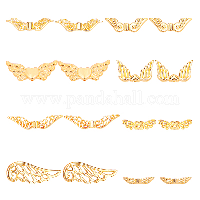 Бусины из сплава в тибетском стиле в форме крыла TIBEB-PH0004-71-1