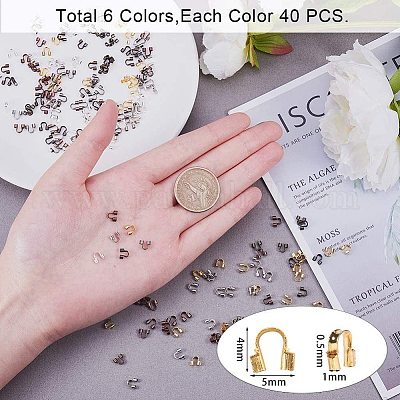 900Pcs 6 Colors Brass Wire Guardian Wire Cable Protectors for Bracelet Making