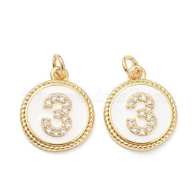 Латунные микропаве прозрачные кубические циркониевые подвески ZIRC-J040-44G-03-1