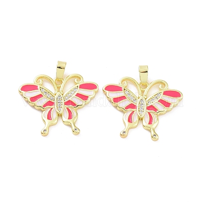 Латунные микропаве прозрачные подвески с фианитом KK-E068-VC413-1