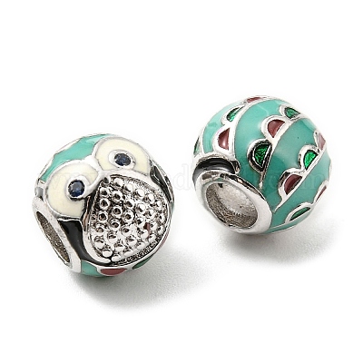 Реечное покрытие латунь микро паве кубический цирконий европейские бусины KK-M247-15P-1