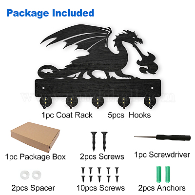 Настенные вешалки из дерева и железа HJEW-WH0055-028-1