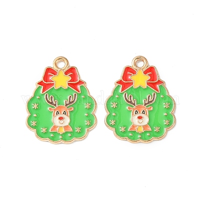 Noël pendentifs émail en alliage&nbsp;ENAM-D047-07G-05-1