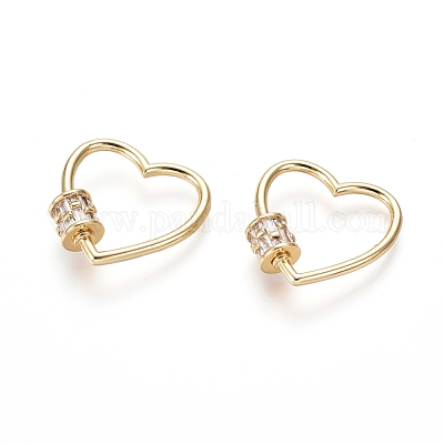 Латунь микропаве кубический цирконий винт карабин подвески с замком ZIRC-I031-01G-1