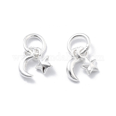 Изящные серебряные подвески в виде луны и звезды STER-D302-02S-1