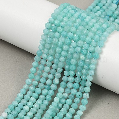 Природных амазонит бисер нитей G-E411-43-4mm-1