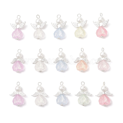 Подвески ангелы из акрила и сплава PALLOY-JF04142-1