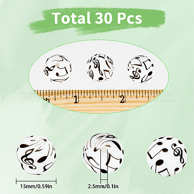 30 шт. печатные силиконовые фокусные бусины SIL-SC0001-73-1