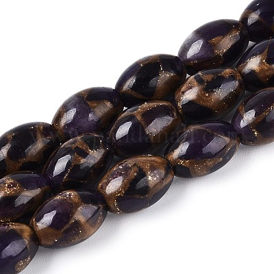 Нити бусин из окрашенных синтетических драгоценных камней G-T144-38B-1