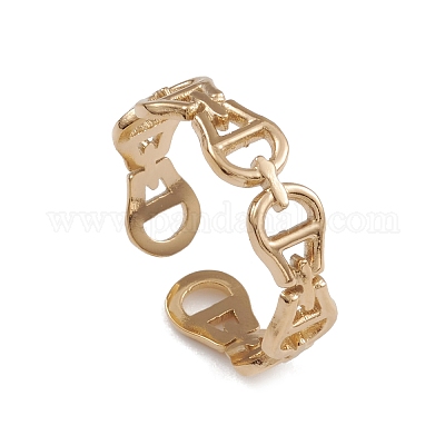 Ионное покрытие (ip) 304 нержавеющая сталь полая каплевидная застежка открытые манжеты кольца для женщин RJEW-G285-33G-1