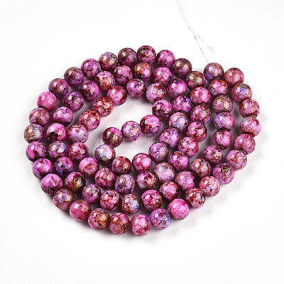 Выпечка окрашенные стеклянные бусины пряди X1-DGLA-N003-10mm-B03-1