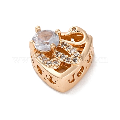 Стойки обшивки латунь микро проложить кубического циркония бусы KK-Z082-06G-1