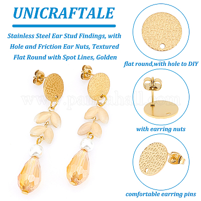 30 шт. ионное покрытие (IP) 304 нержавеющая сталь гвоздики фурнитура для ушей STAS-UN0042-96-1