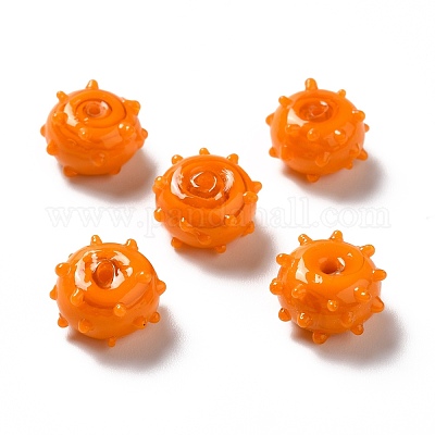 Ручной работы ухабистым Шарики Lampwork LAMP-E023-06D-1