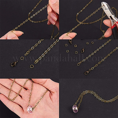 Самодельные латунные кабельные цепи длиной 10 м DIY-SC0017-80-1