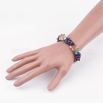 Драгоценный камень бисерные браслеты чакра BJEW-JB02568-1