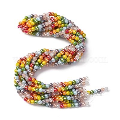 Нити стеклянных бусин с гальваническим покрытием и градиентным цветом LAMP-M023-03-1