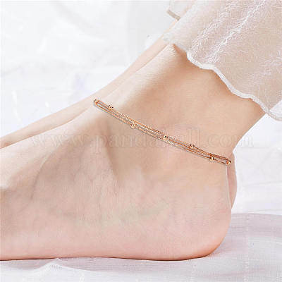 925 многорядный браслет на ногу из стерлингового серебра JA28B-1