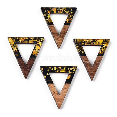 Подвески из непрозрачной смолы и ореха RESI-N039-39-1