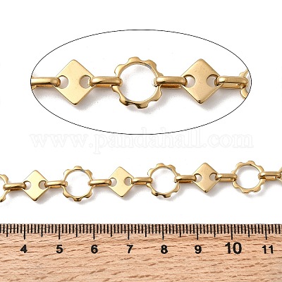 Цветок из нержавеющей стали 304 с цепями в форме ромба CHS-Z007-14G-1