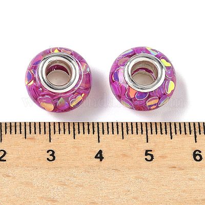 Прозрачные европейские бусины-рондель из смолы RESI-S023-10-1