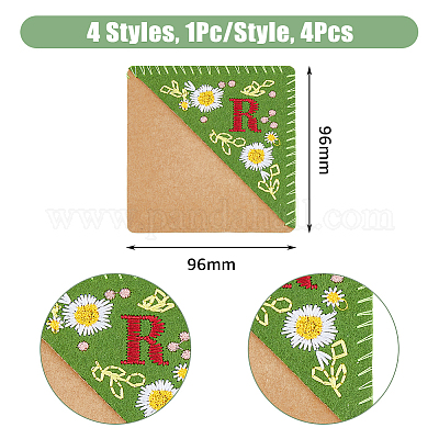 4 шт. 4-х стилевые закладки для книг с вышивкой из фетра FIND-HY0003-46R-1