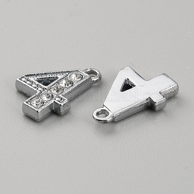 Подвески сплава Rhinestone ALRI-WH0006-03P-04-1