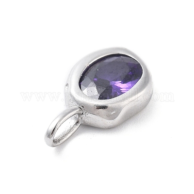 925 овальная подвеска из стерлингового серебра с кубическим цирконием STER-S006-01S-B-1