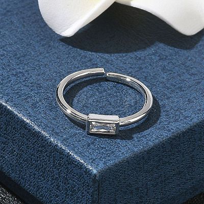 Прямоугольные латунные манжеты со стеклом для женщин RJEW-Z111-05P-07-1