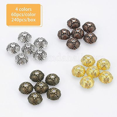 Тибетском стиле сплав шарик крышки PALLOY-FH0001-59-RS-1