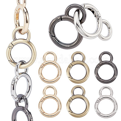 8pcs Spring O Rings Alloy Trigger Round Snap Buckle, Hook Clip DIY
