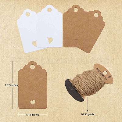 200шт 2 цвета прямоугольник с ценниками бумаги сердца CDIS-SZ0001-15-1