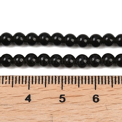 Природные обсидиана круглых бусин пряди&nbsp;G-E329-4mm-37-1