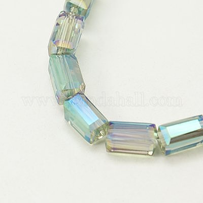 Гальванические стеклянные бусины&nbsp;EGLA-J023-8x4mm-WLS11-1