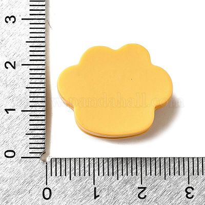 Кабошон из непрозрачной смолы с рисунком в виде отпечатка лапы CRES-I040-02C-1