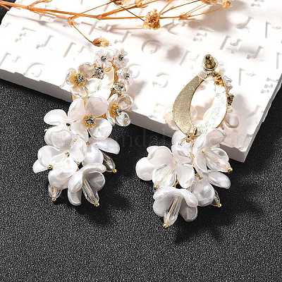 Серьги-гвоздики из сплава и 925 стерлингового серебра и акрила EJEW-Q013-07A-1