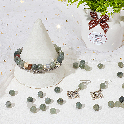 2 нити бусин из натурального зеленого рутилового кварца G-NB0004-84-1