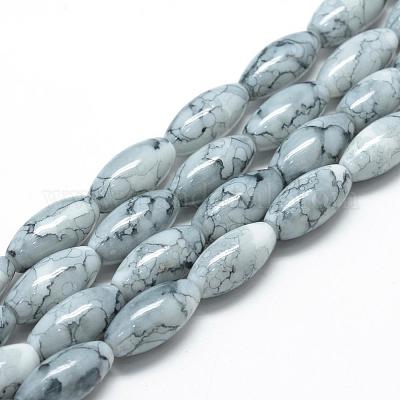 Выпечка окрашенные стеклянные бусины пряди DGLA-S115-22x10mm-S71-1