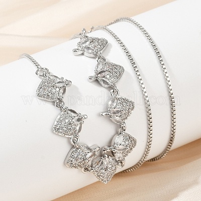 Латунные микропаве прозрачные кубические цирконии фруктовые нагрудники ожерелья NJEW-F342-01A-P-1