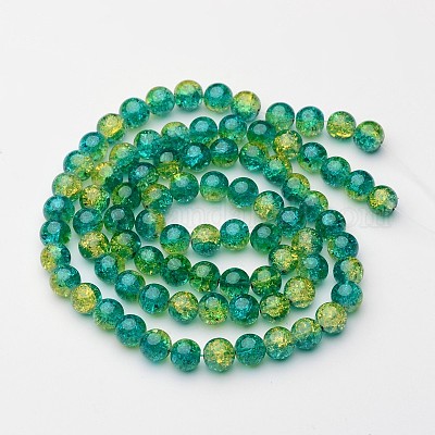 Стеклянные бусины кракле X-CCG-Q002-10mm-07-1