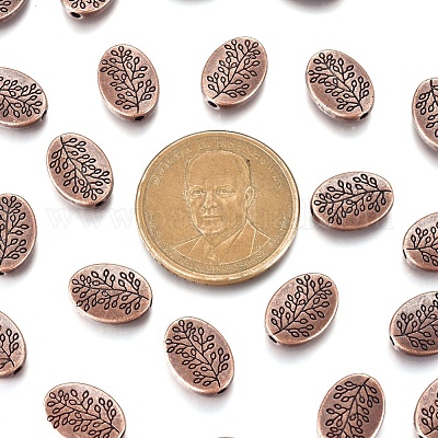 Сплавочные овальные бусины тибетского стиля  RLFH10181Y-NF-1