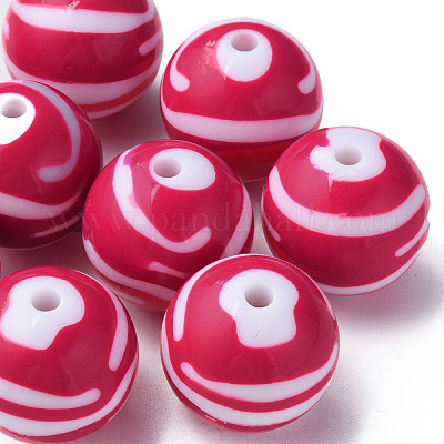 Непрозрачные полосатые акриловые бусины MACR-S373-27C-03-1