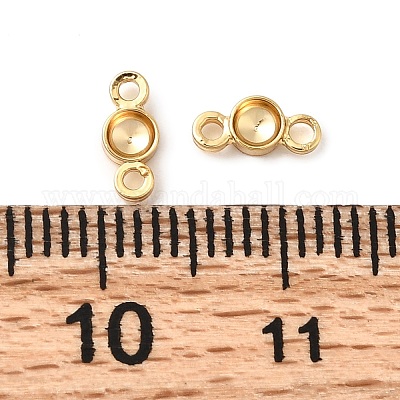 Плоские круглые латунные оправы для страз KK-P340-06A-G-1