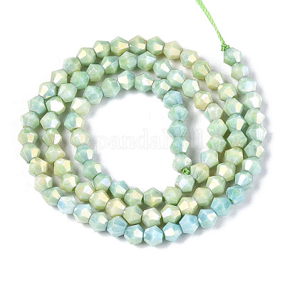 Антикоррозийные гальванические биконические стеклянные бусины EGLA-T021-4mm-16-09-1