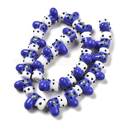 Нити бугорчатых бусин ручной работы в технике лэмпворк LAMP-U001-01F-1-1