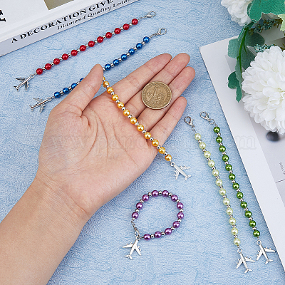 Сменные ползунки на молнии из плоского сплава и АБС-пластика с имитацией жемчуга и бисером&nbsp;HJEW-FH00031-1