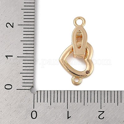 Застежки-сердечки из латуни FIND-U017-19G-1