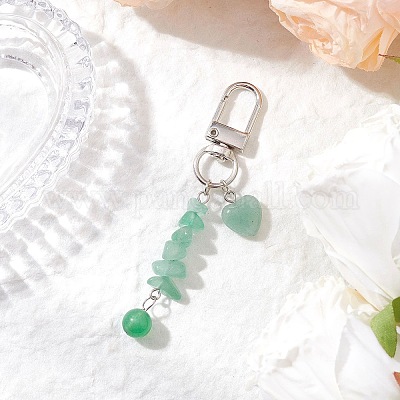 4 шт. подвеска в форме сердца круглой формы из натурального зеленого авантюрина HJEW-JM03194-1