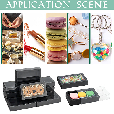 Складные ящики для бумаги с прозрачной пластиковой крышкой CON-WH0095-68A-04-1