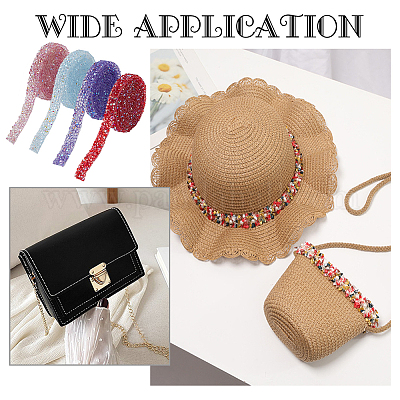 4 ярд 4-х цветной AB цветной смолы отделка стразами горячей фиксации DIY-WR0003-68-1